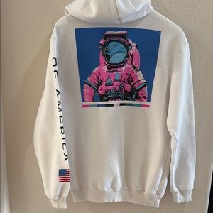 White Graphic NASA Hoodie with Astronaut Design